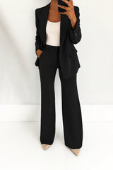 Julie - Elegantes Damen Hosenanzug Set in Schwarz