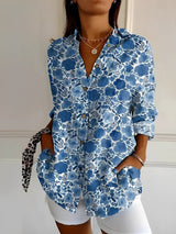 Chantelle - Stilvolle Bluse mit Knopfleiste für Damen in Blau