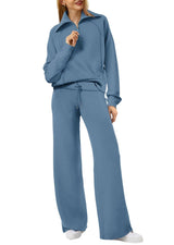 Lässiges Damen Loungeset - Luna in Blau-Grau