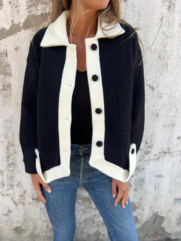 Kontrast-Jacke | Farbblock-Design | Casual Eleganz