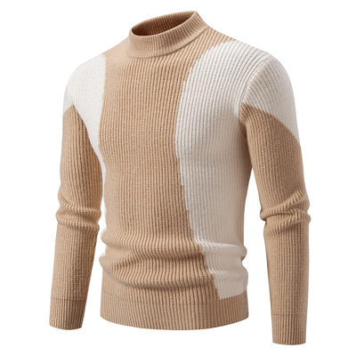 Herren Strickpullover mit Kontrastmuster | Modern & Stylisch | Gerippte Struktur