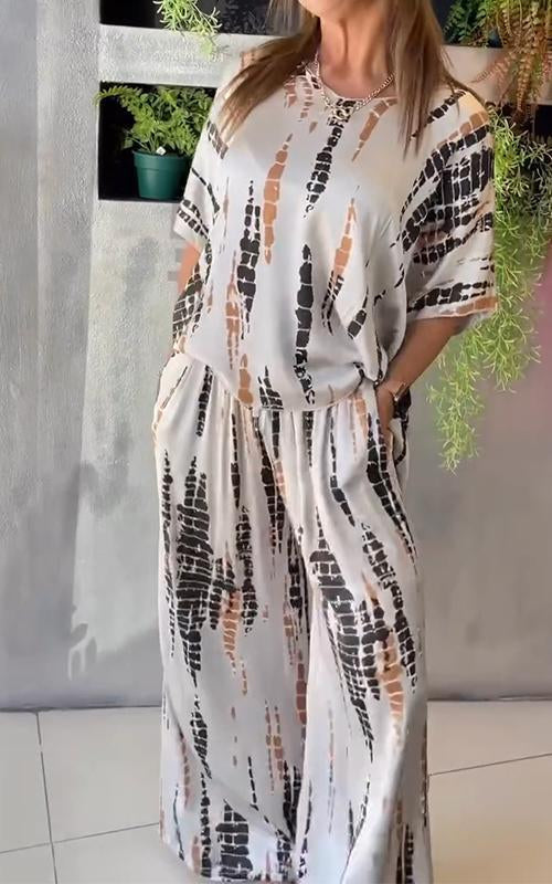 Zweiteiliges Set mit Print | Lässig und Stilvoll | Weite Passform