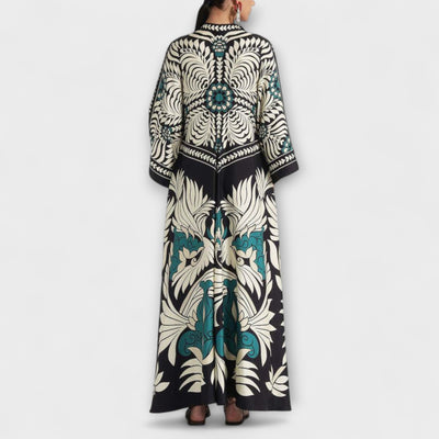 Giselle - Schickes Floral-Muster Fließendes Maxikleid