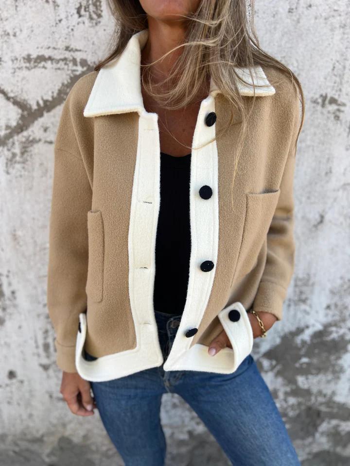 Kontrast-Jacke | Farbblock-Design | Casual Eleganz