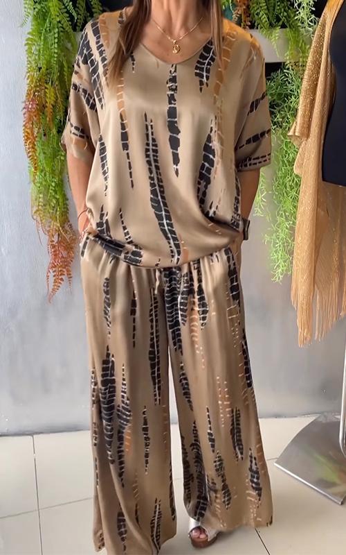 Zweiteiliges Set mit Print | Lässig und Stilvoll | Weite Passform