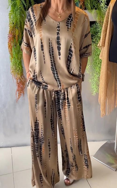 Zweiteiliges Set mit Print | Lässig und Stilvoll | Weite Passform