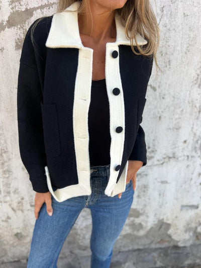 Kontrast-Jacke | Farbblock-Design | Casual Eleganz