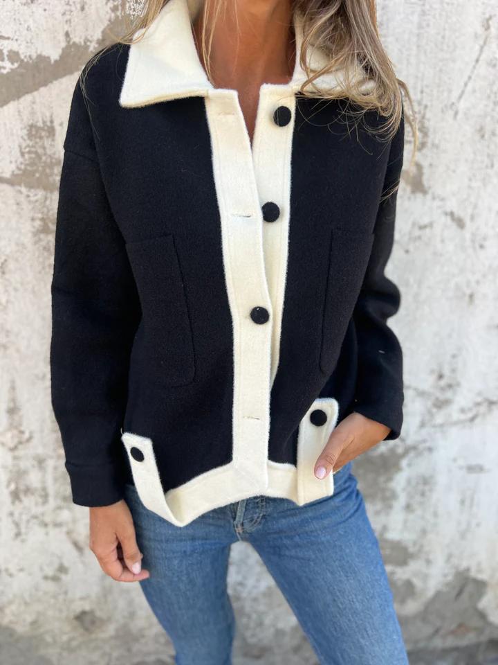 Kontrast-Jacke | Farbblock-Design | Casual Eleganz