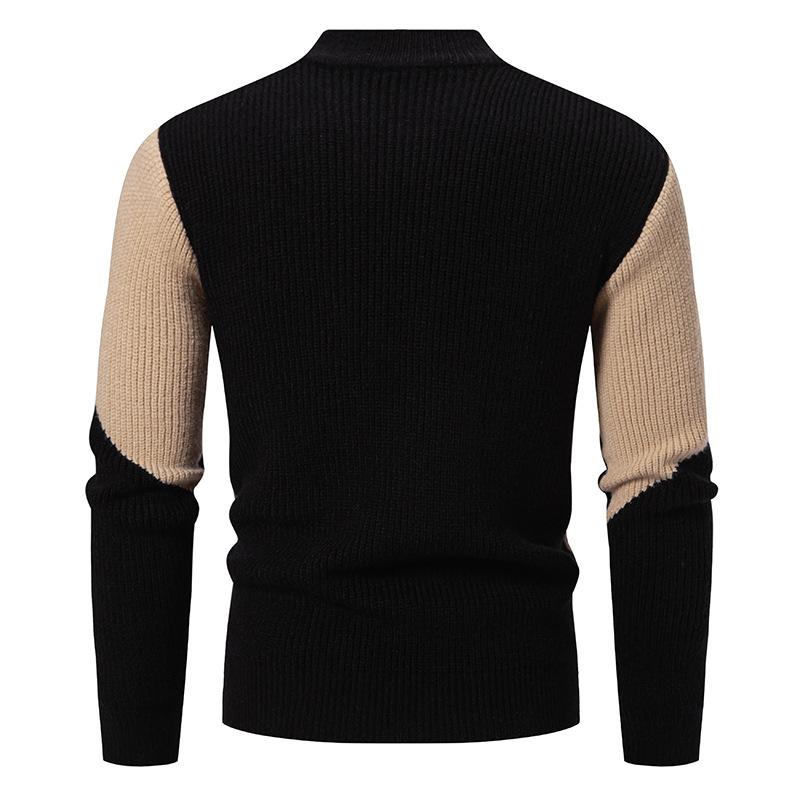 Herren Strickpullover mit Kontrastmuster | Modern & Stylisch | Gerippte Struktur
