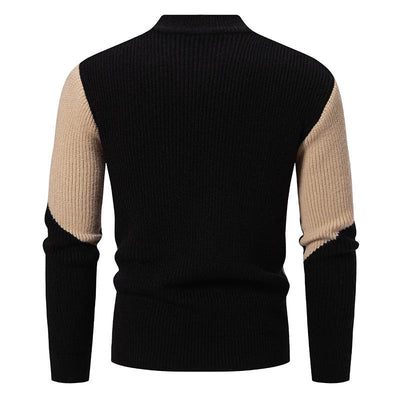Herren Strickpullover mit Kontrastmuster | Modern & Stylisch | Gerippte Struktur