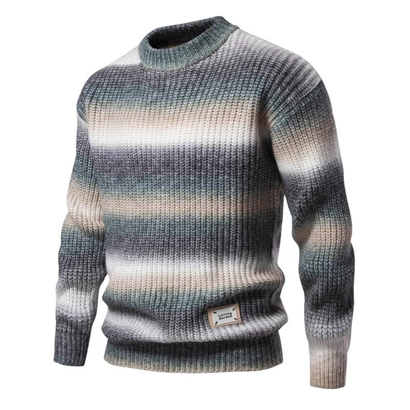 Herren Strickpullover mit Farbverlauf | Weich & Stilvoll | Rundhalsausschnitt