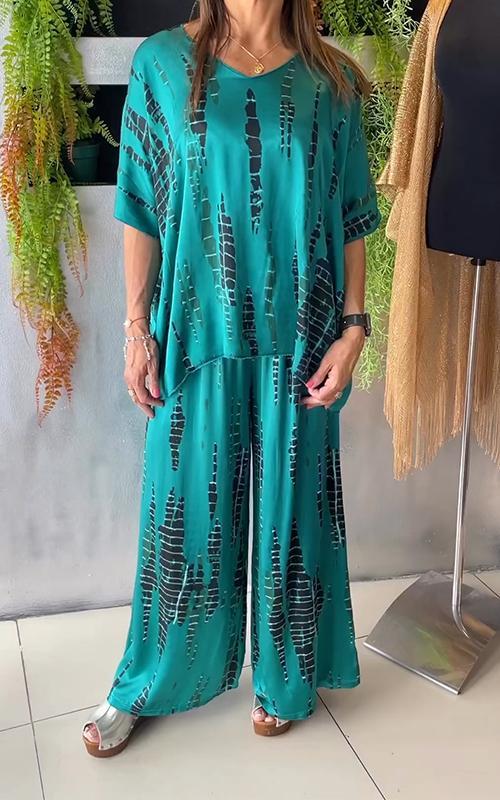 Zweiteiliges Set mit Print | Lässig und Stilvoll | Weite Passform