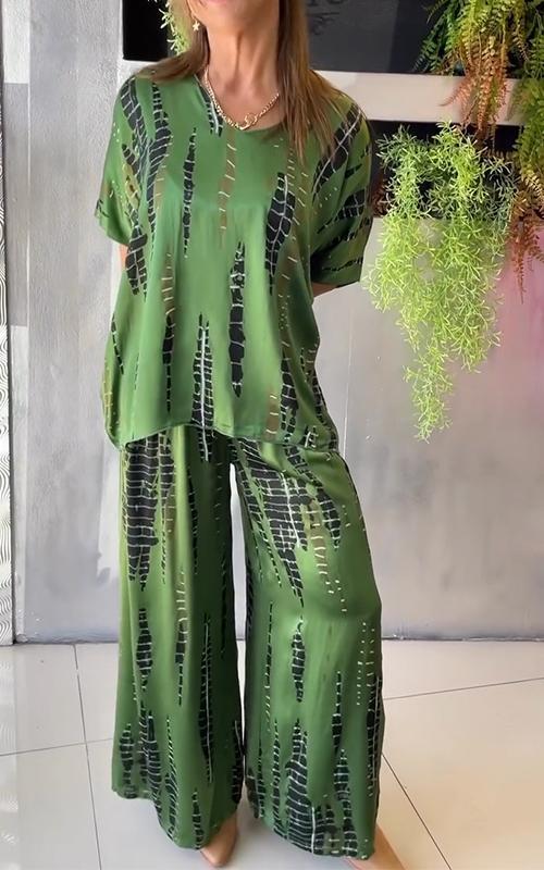 Zweiteiliges Set mit Print | Lässig und Stilvoll | Weite Passform