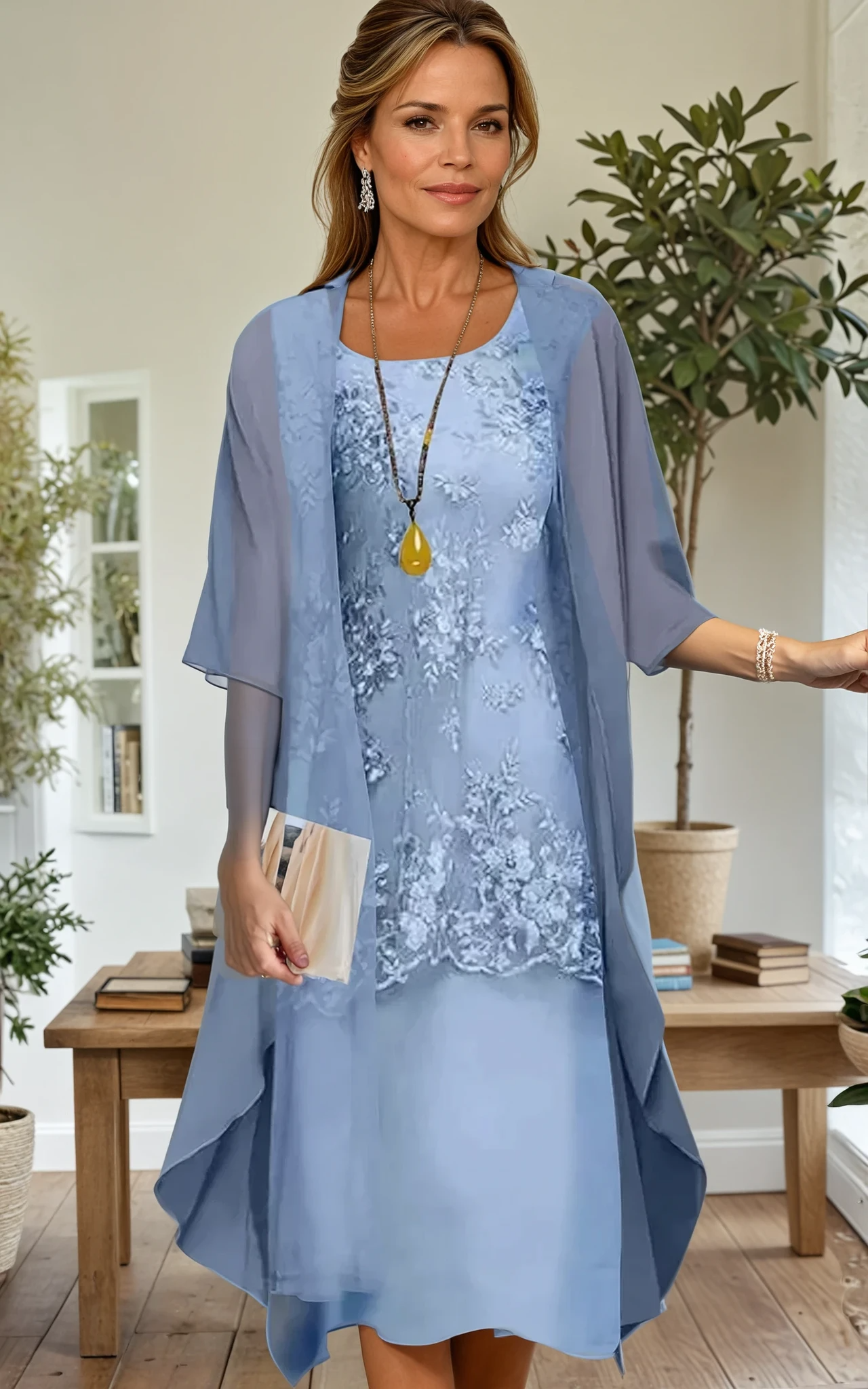 Lisa - Elegantes zweiteiliges Chiffonkleid