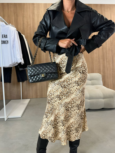 Thea | Mutiger Rock mit Tiermuster und hoher Taille für Frauen