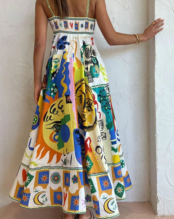 Basha - Damen Graffiti Druck Swing Kleid