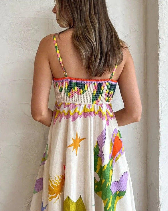 Basha - Damen Graffiti Druck Swing Kleid