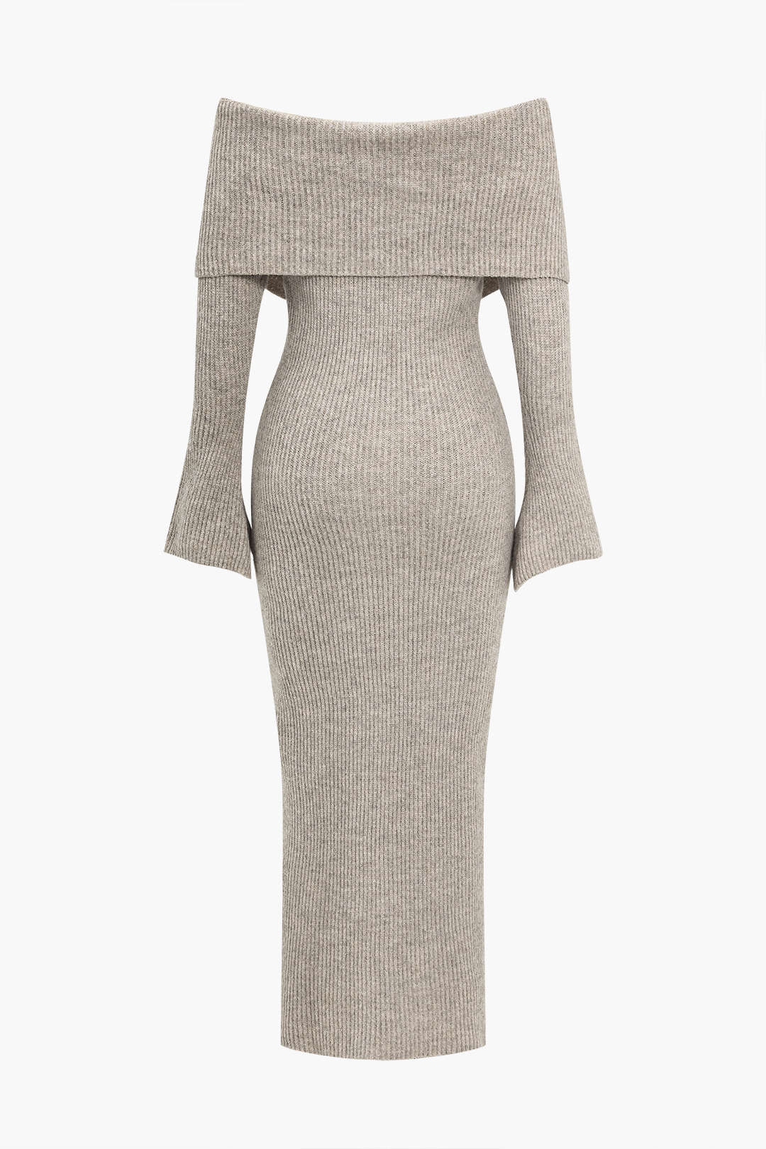 Strick-Midikleid | Elegante Silhouette | Off-Shoulder-Stil