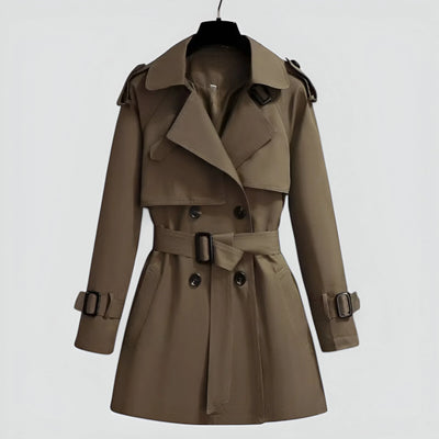 Klassischer Damen Trenchcoat mit Gürtel und Knöpfen