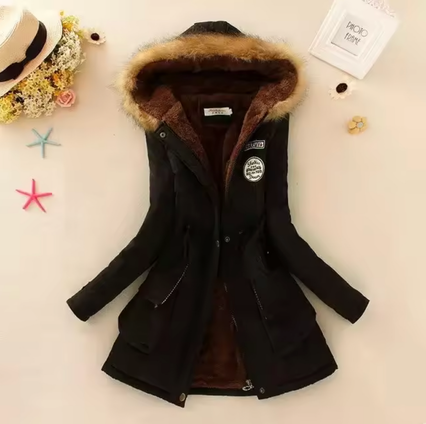 Lässige winddichte Jacke mit Kapuze - Josina