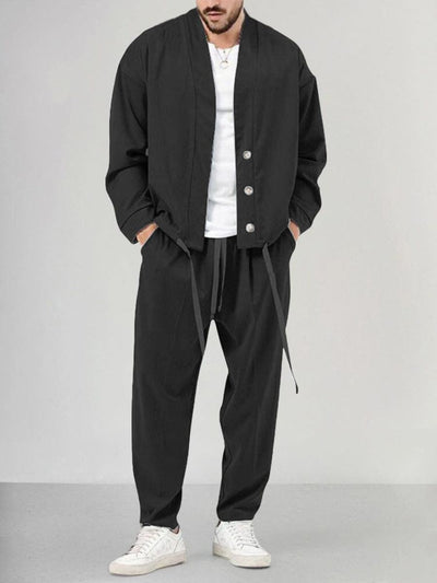 Lässige Herrenhose & Strickjacke Lounge Set - Apollinaris