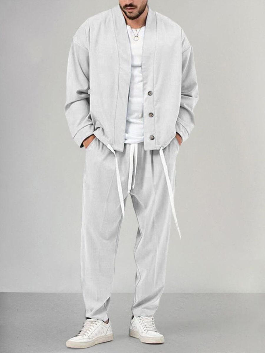 Lässige Herrenhose & Strickjacke Lounge Set - Apollinaris