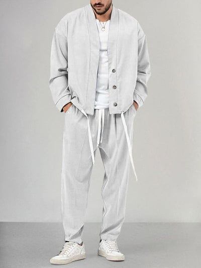 Lässige Herrenhose & Strickjacke Lounge Set - Apollinaris