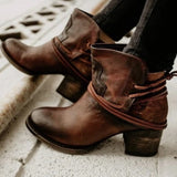 Stilvolle Leder Damen Stiefeletten - Celeste in Braun