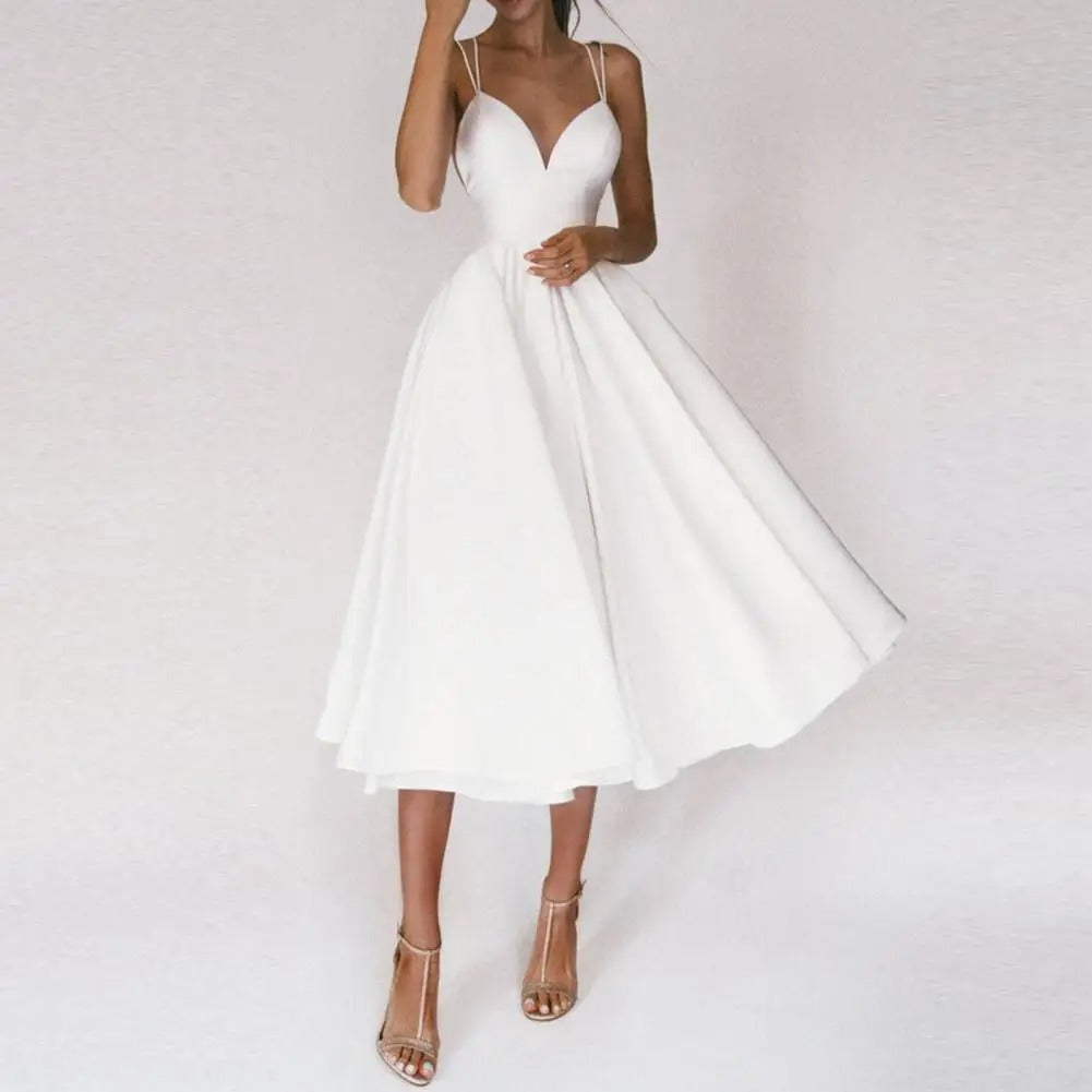 Kira - Elegantes V-Ausschnitt Partykleid