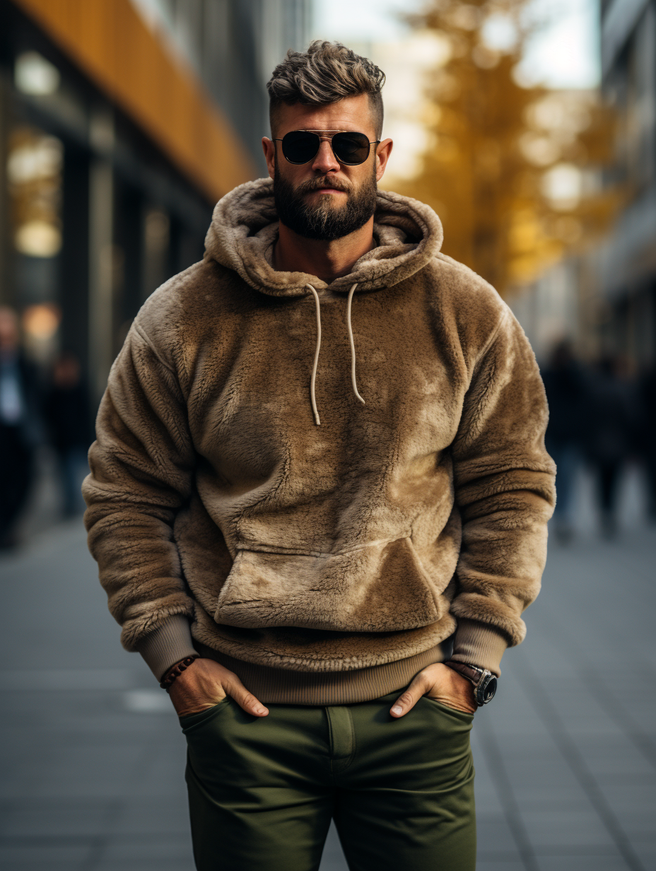 Stylischer, bequemer Plüsch-Kapuzenpullover - Matthias