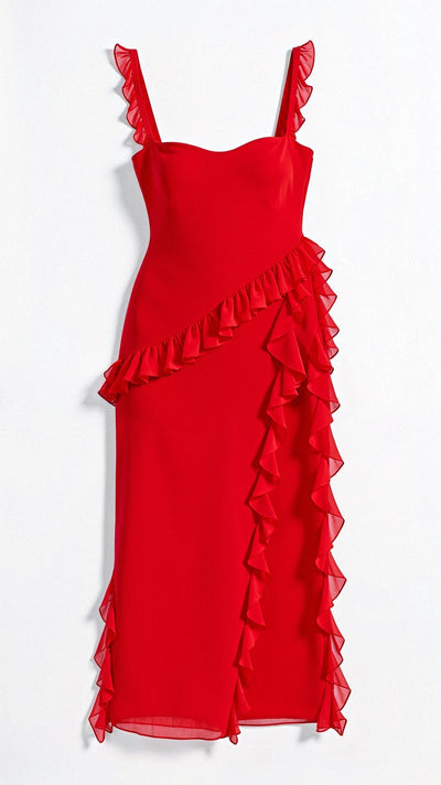 Shuvee - Schickes Volant-Maxikleid