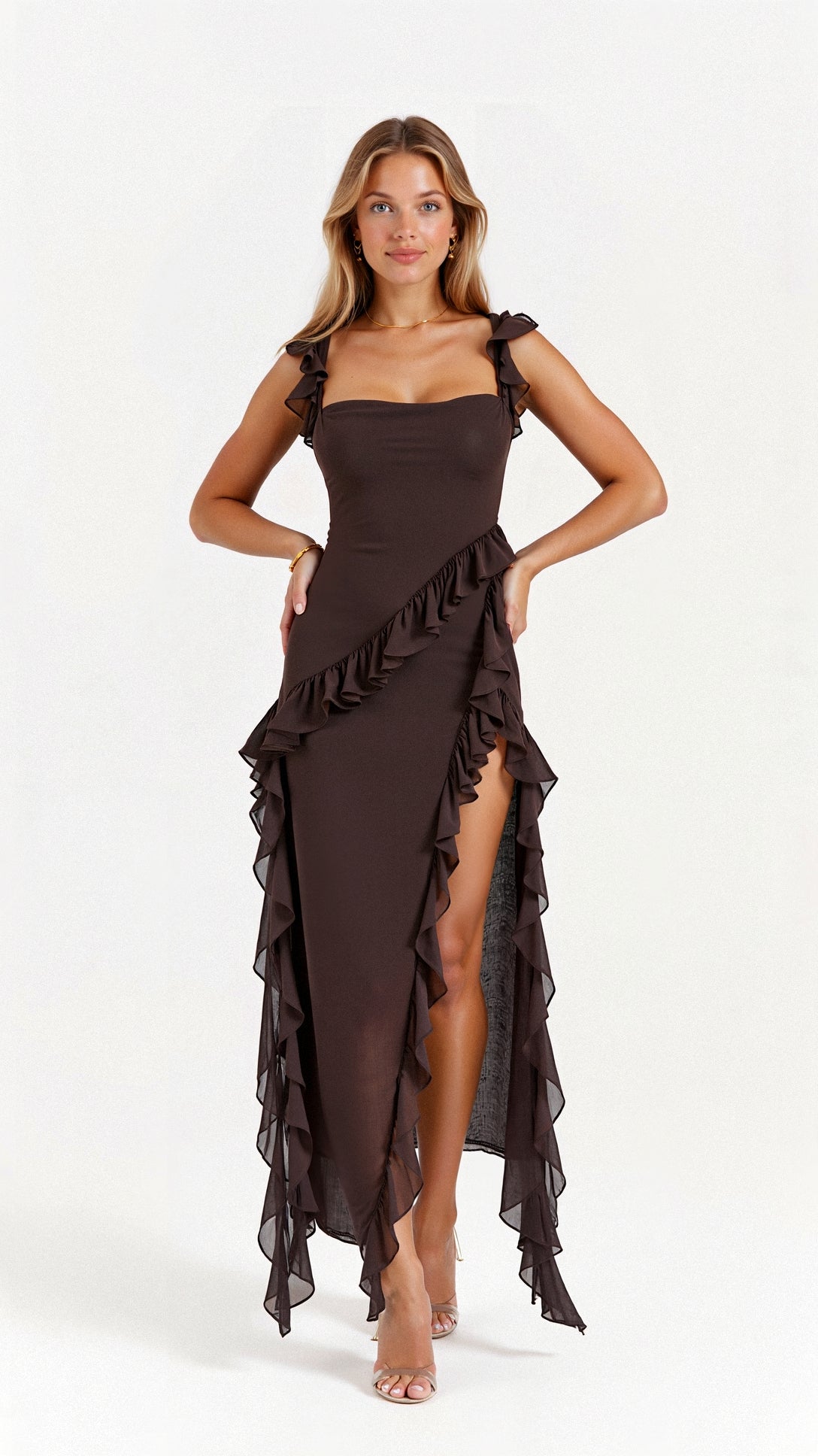 Shuvee - Schickes Volant-Maxikleid