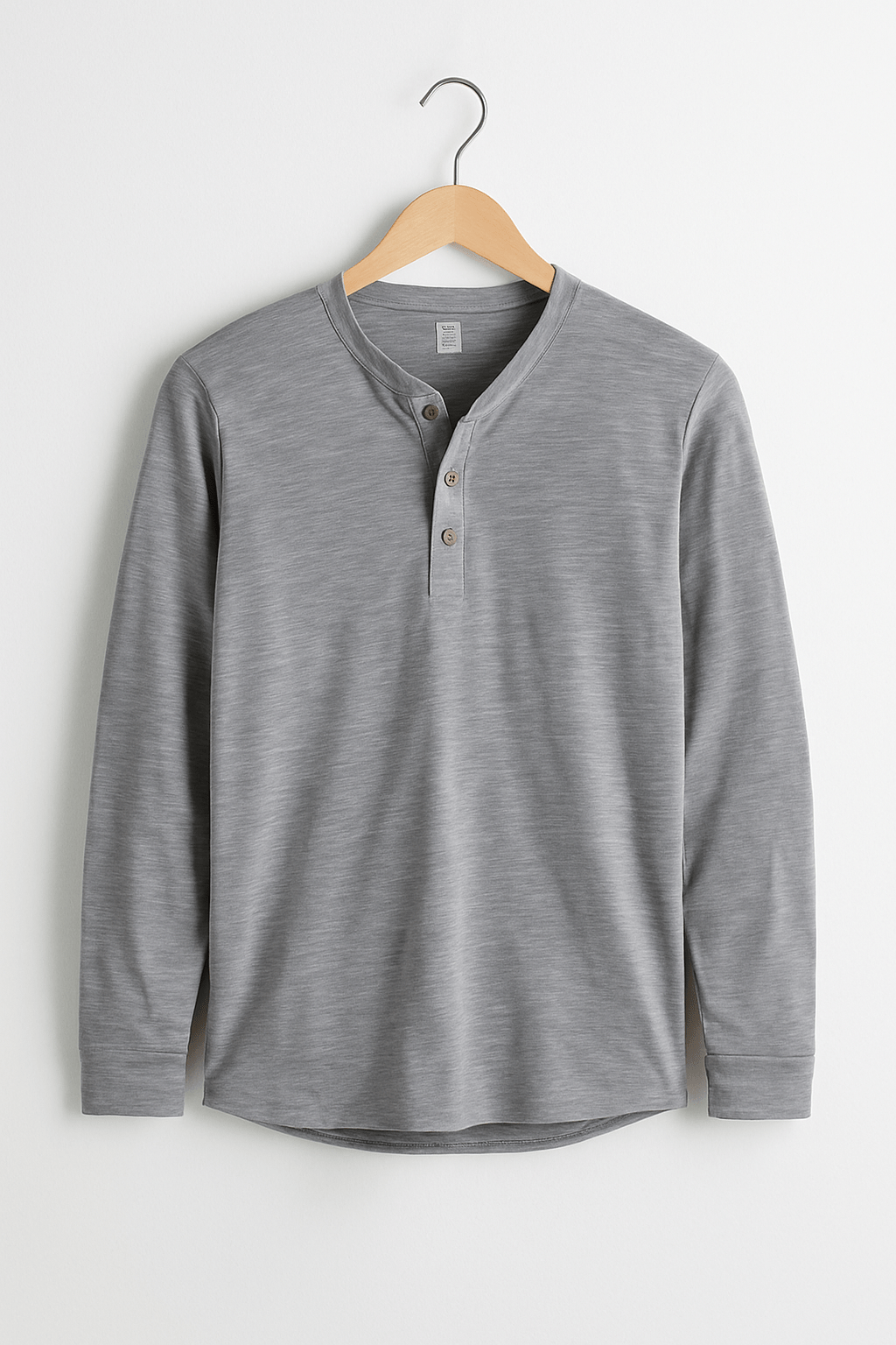 Klassisches Langarm Henley Shirt