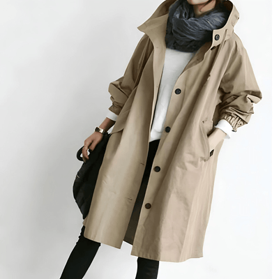 Edith | Langer Oversize-Trenchcoat mit modernem Minimalismus