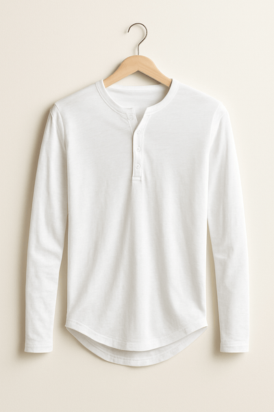 Knopfleisten Langarm Henley Shirt