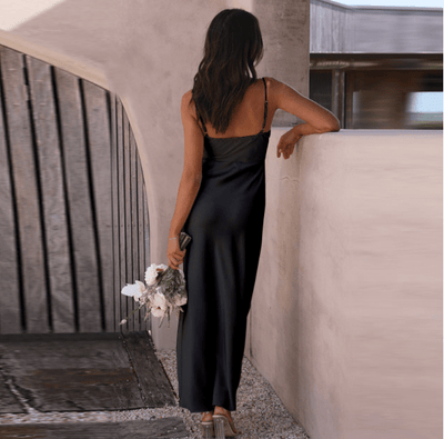 Jodie - Schlankes Spaghetti-Träger-Kleid, Schenkelschlitz