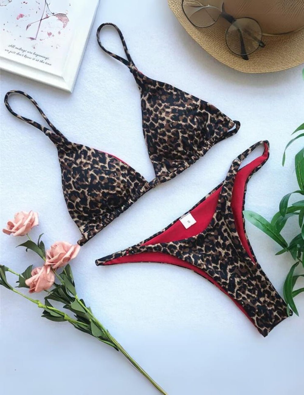 Jorisa - Schickes Leopard Bikini Set, Strandfertig