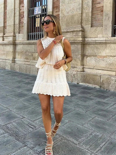 Zhavia - Gemütliches Strick-Top & Rock Set