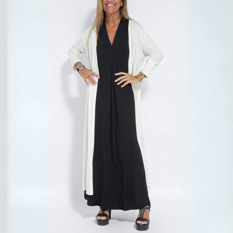 Maxikleid mit V-Ausschnitt | Eleganz & Komfort | Fließender Schnitt