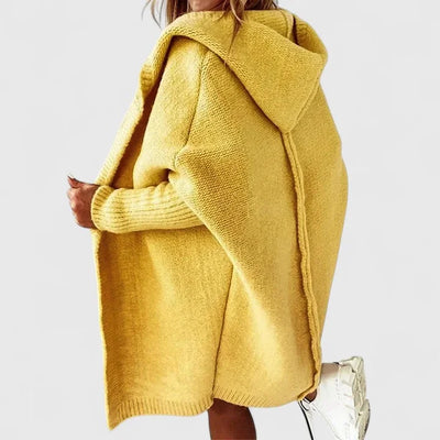 Oversized Damen Strickjacke mit Kapuze