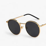 Unisex Designer Sonnenbrille mit Rundgläsern – Nova in Gold Grau