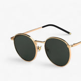 Unisex Designer Sonnenbrille mit Rundgläsern – Nova in Gold Armeegrün
