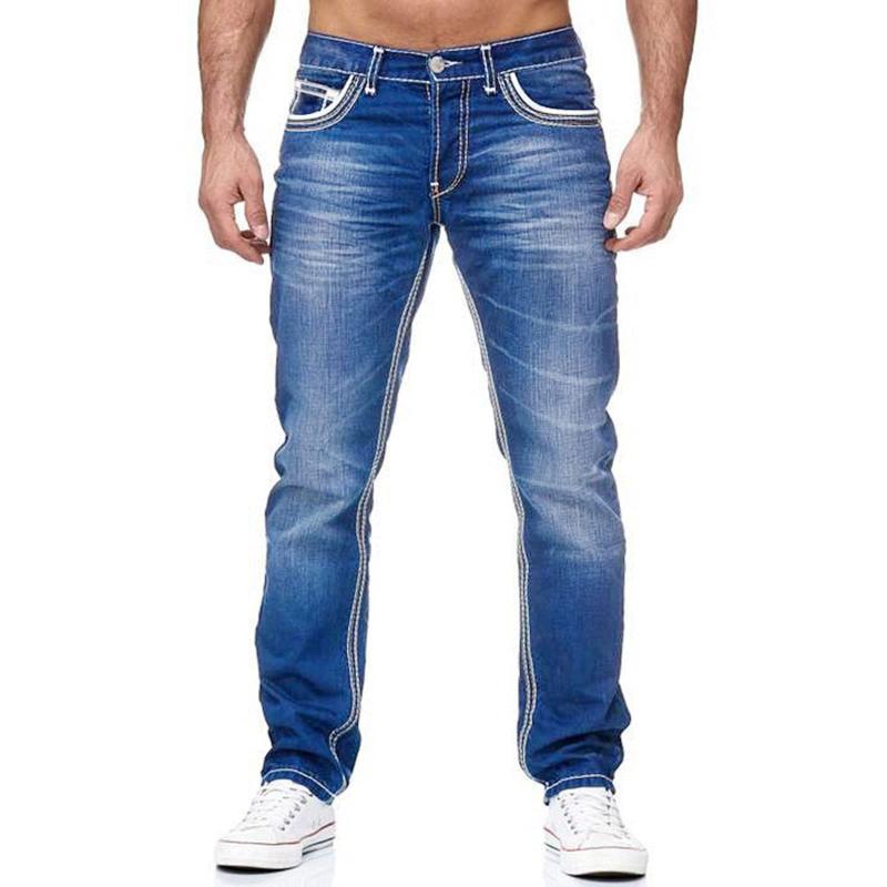 Herren Gerade Jeans | Kontrastnähte & Klassische Passform | Lässig & Stilvoll