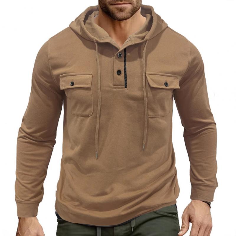 Herren Hoodie mit Knopfleiste | Sportlich & Lässig | Funktional & Bequem