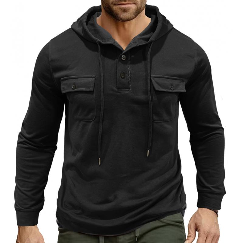 Herren Hoodie mit Knopfleiste | Sportlich & Lässig | Funktional & Bequem