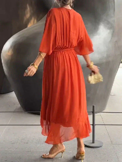 GINEVRA | Elegantes Langarmkleid mit feminine Ausschnitt