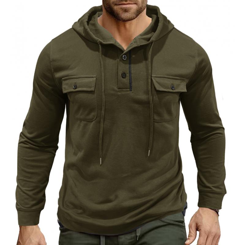 Herren Hoodie mit Knopfleiste | Sportlich & Lässig | Funktional & Bequem