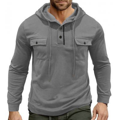 Herren Hoodie mit Knopfleiste | Sportlich & Lässig | Funktional & Bequem