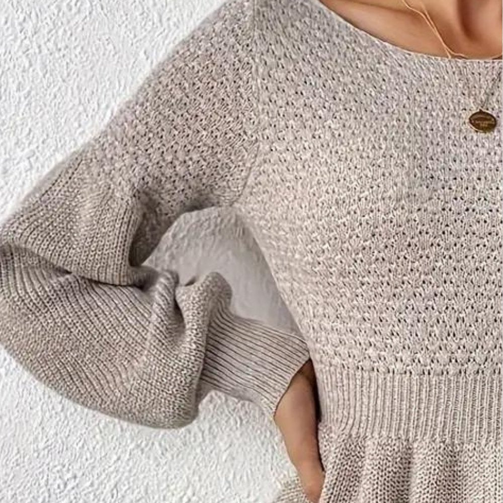 Strickpullover mit Puffärmeln | Elegant und Bequem | Figurschmeichelnder Schnitt