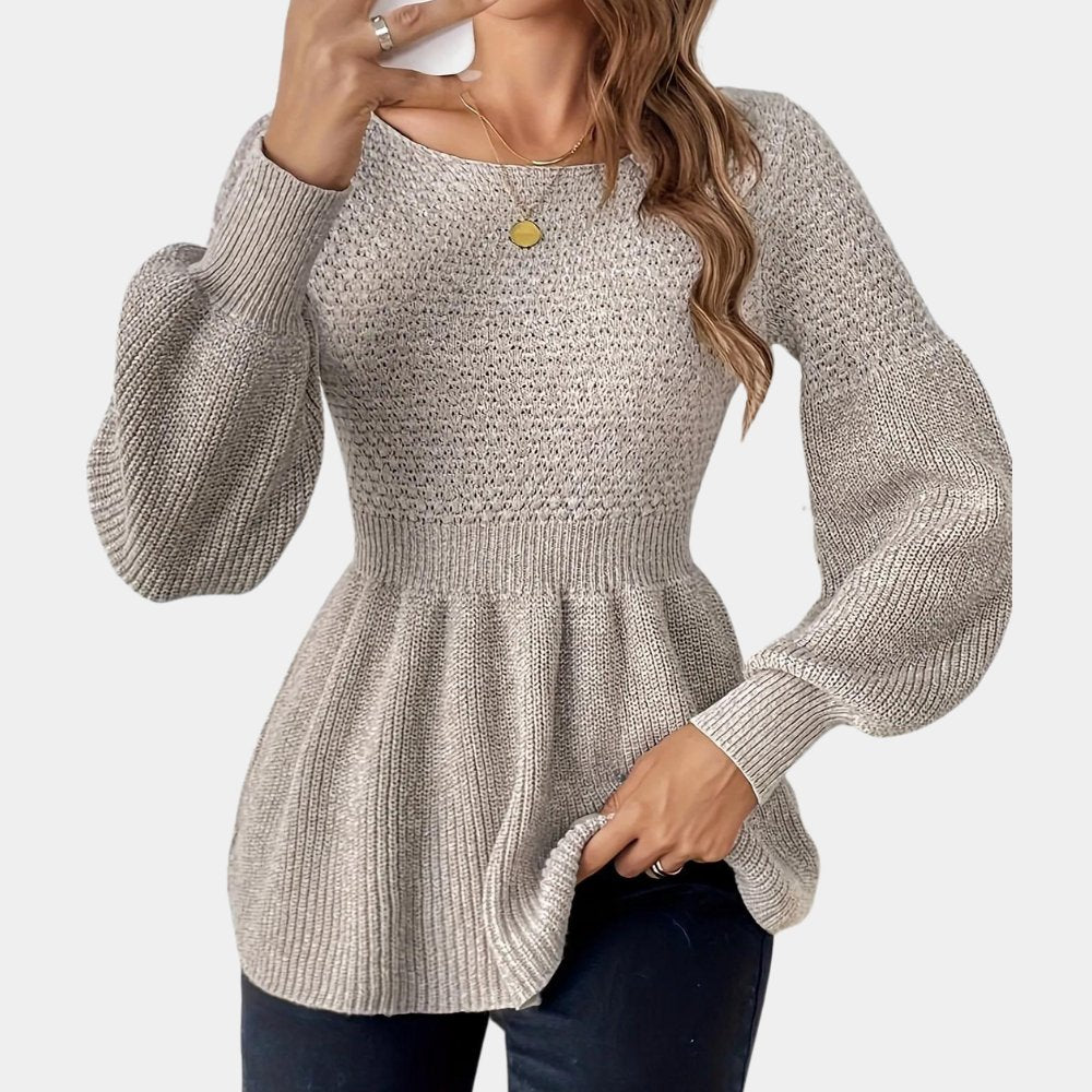 Strickpullover mit Puffärmeln | Elegant und Bequem | Figurschmeichelnder Schnitt